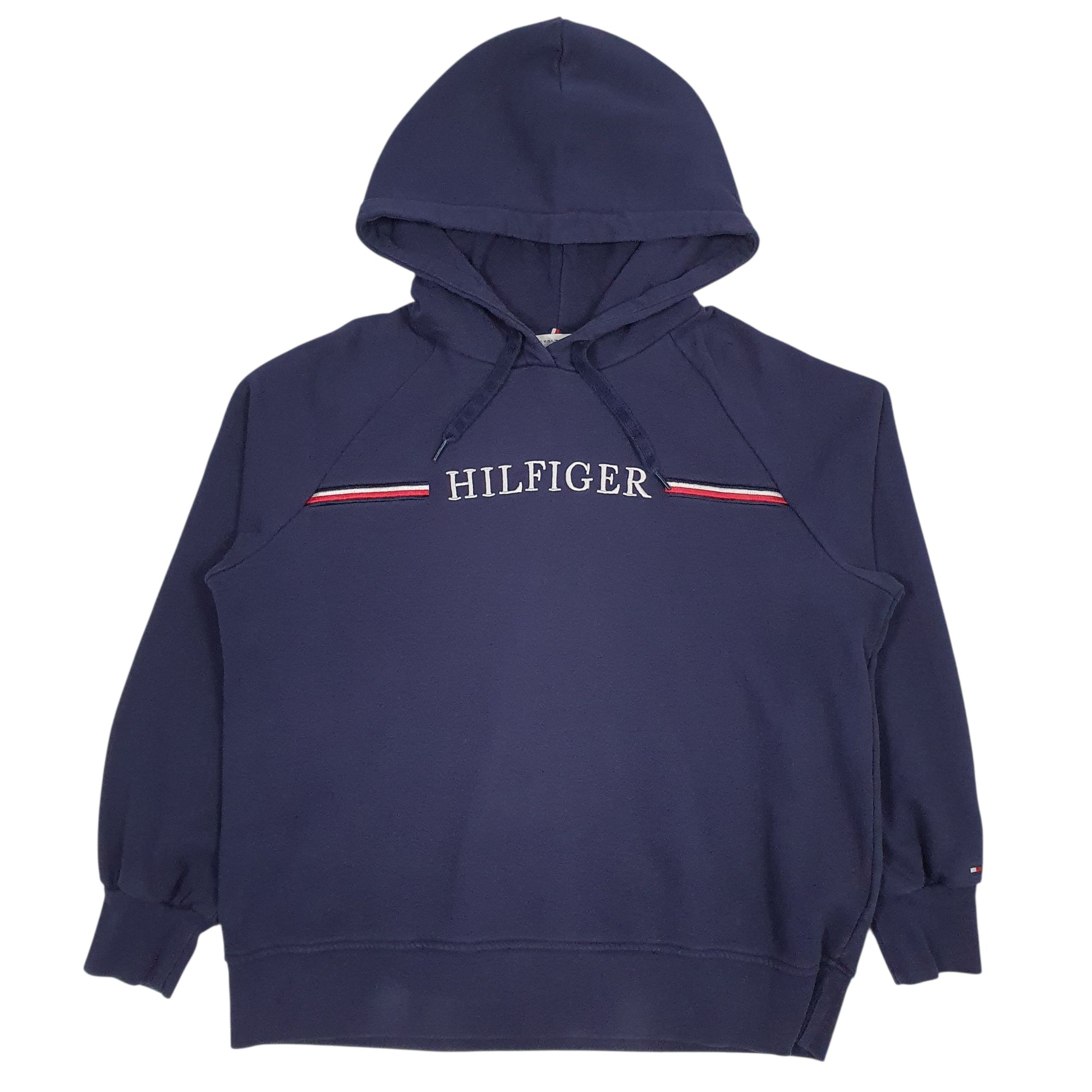 Mens Navy Tommy Hilfiger Spellout Hoodie Jumper
