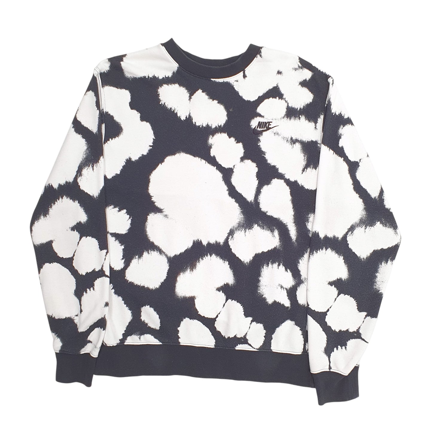 Mens Black Nike Tie Dye Crewneck Jumper