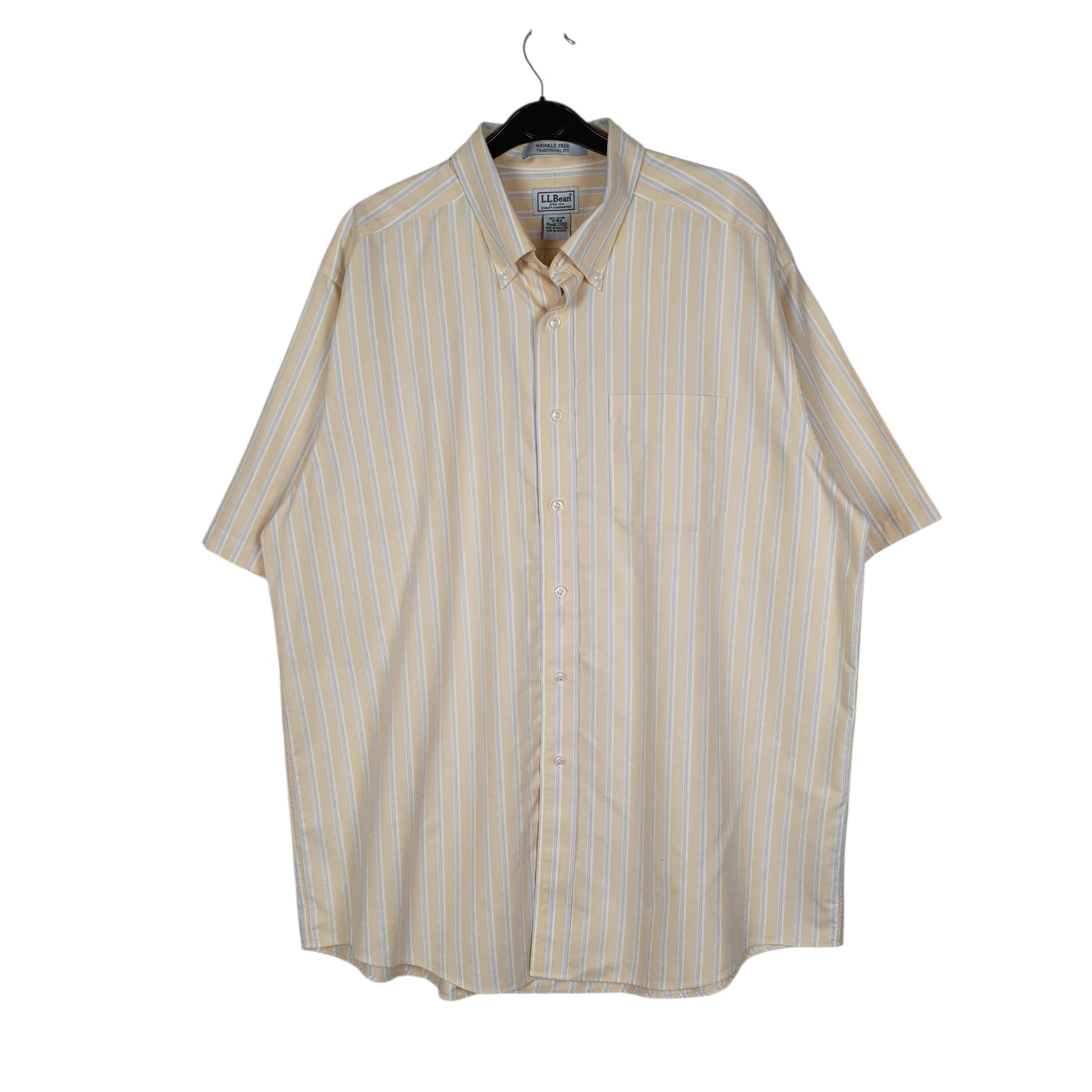 Mens Yellow L.L.Bean  Short Sleeve Shirt