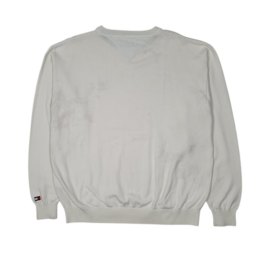 Mens White Tommy Hilfiger Vintage 00s Golf Crewneck Jumper