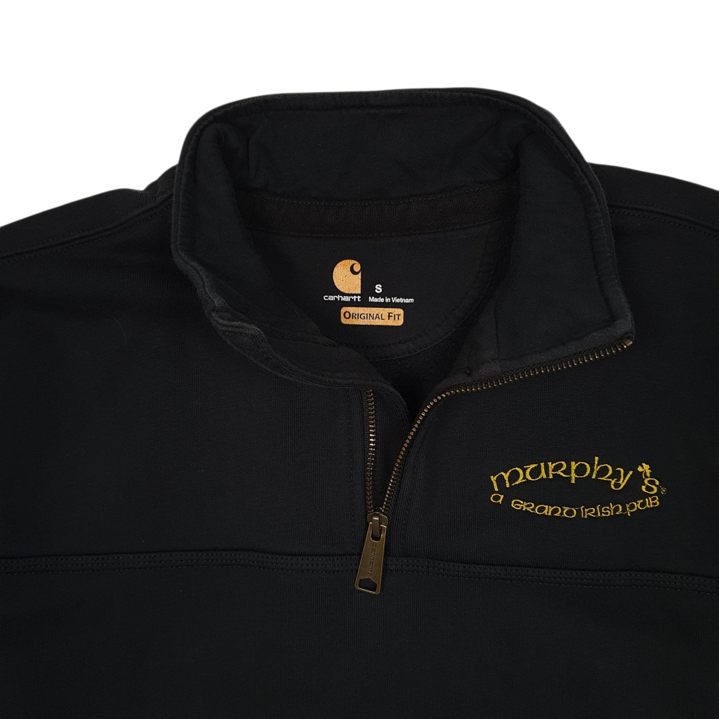 Mens Black Carhartt Murphys Irish Pub Quarter Zip Jumper