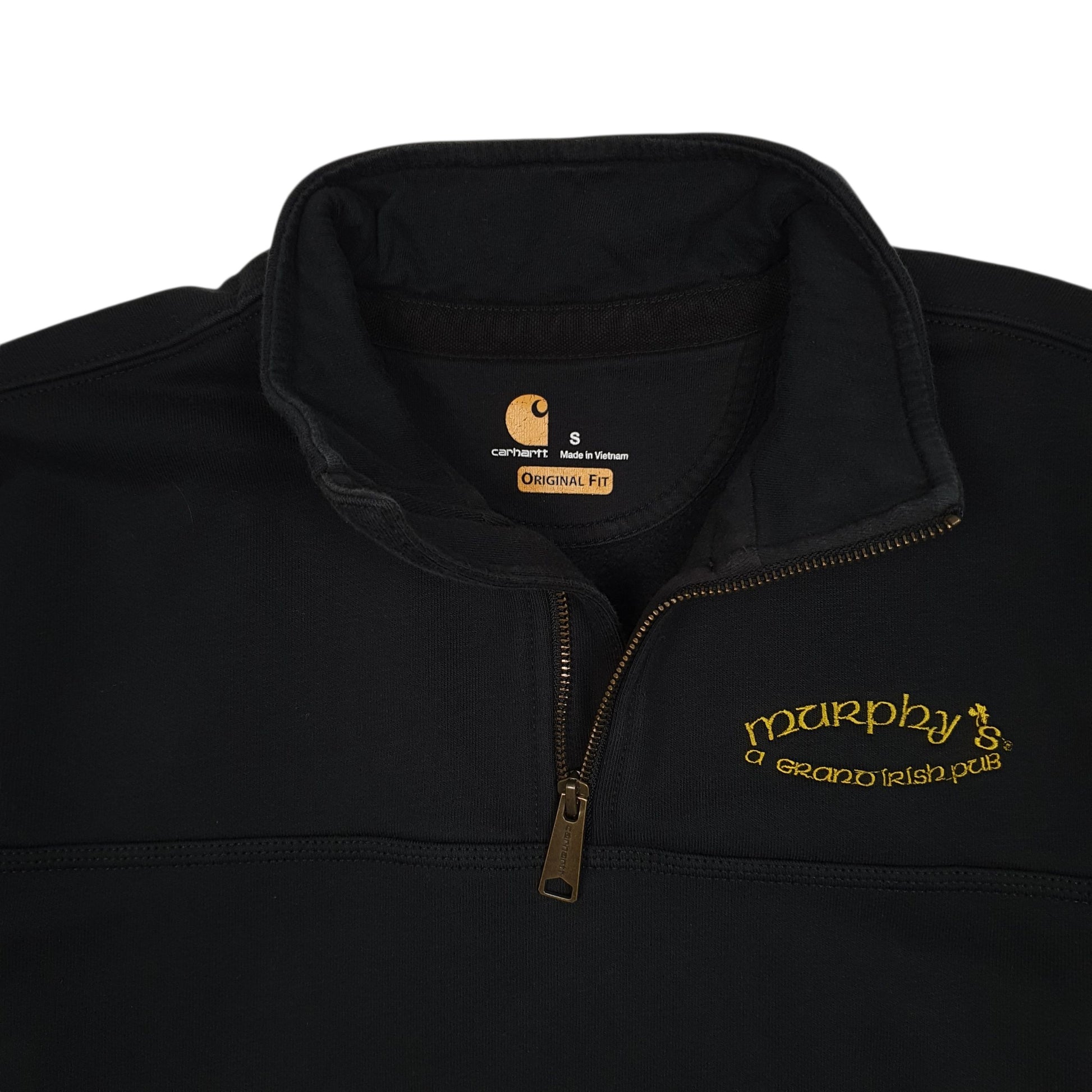 Mens Black Carhartt Murphys Irish Pub Quarter Zip Jumper