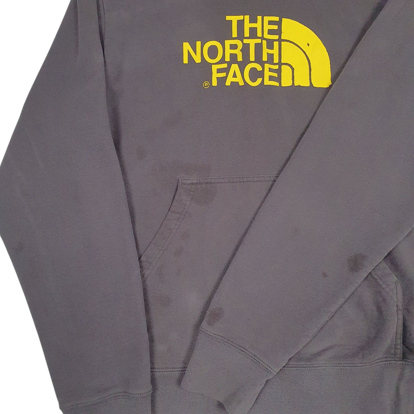 Mens Grey The North Face Spellout Hoodie Jumper