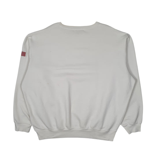 Mens White Ralph Lauren Polo Sport Vintage 90s Crewneck Jumper