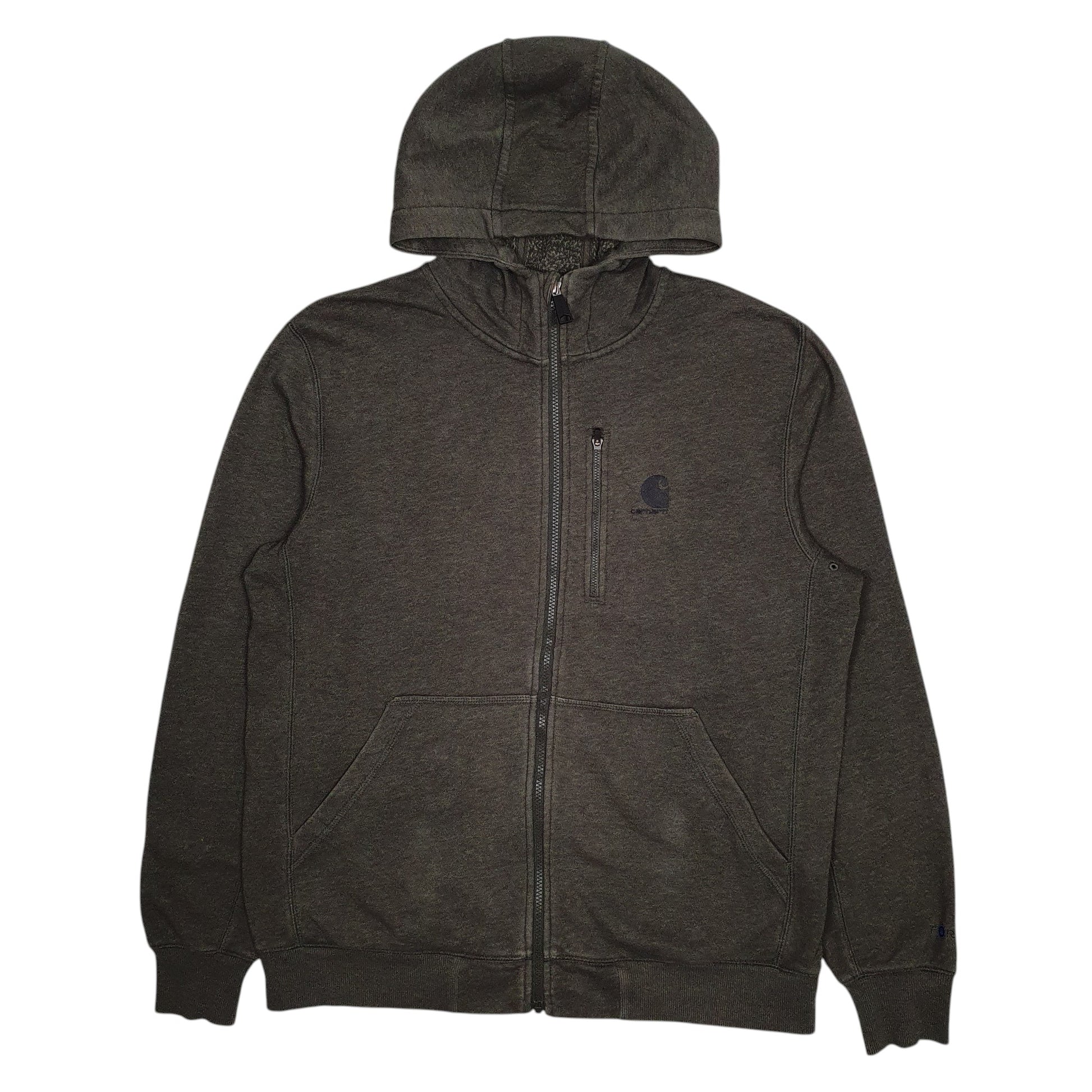 Mens Green Carhartt Hoodie Full Zip Jumper