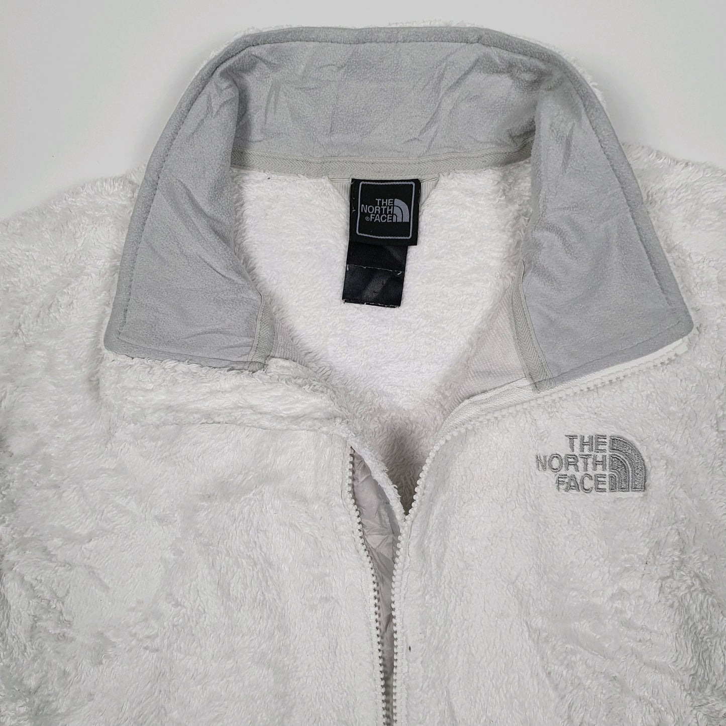 Womens White The North Face Fluffy Full Zip Jumper