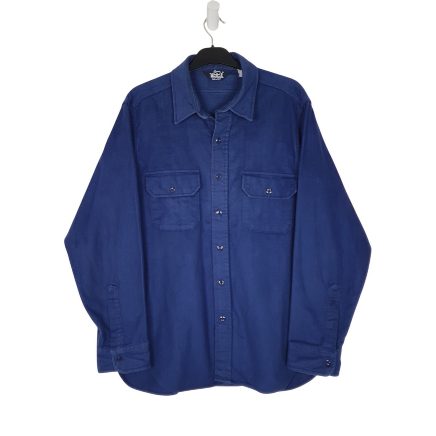 Mens Navy Woolrich Vintage 1980s Made In USA Chamois Long Sleeve Shirt