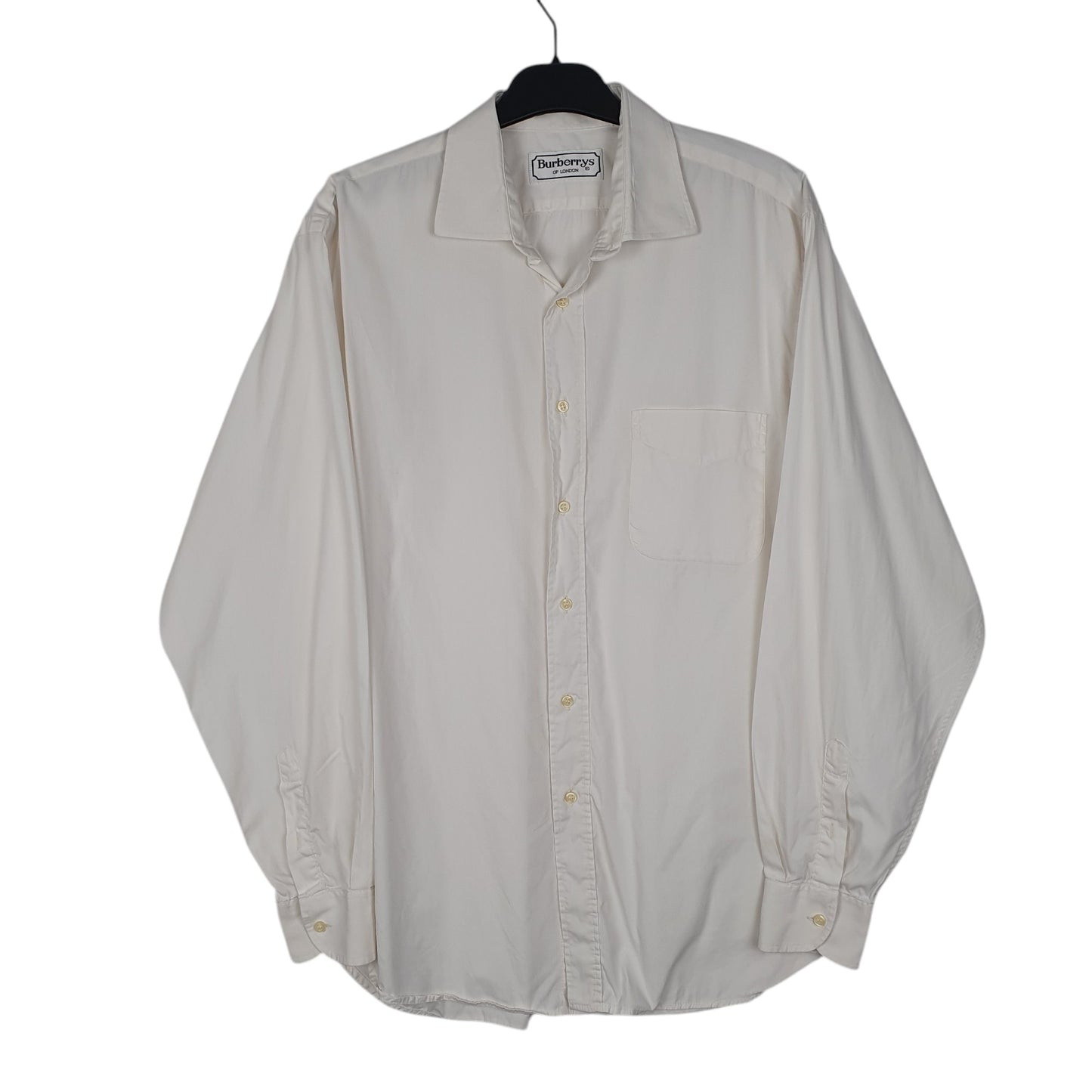 Mens White Burberry Vintage 90s Long Sleeve Shirt