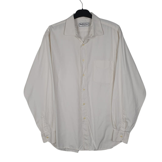 Mens White Burberry Vintage 90s Long Sleeve Shirt
