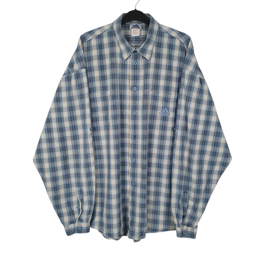 Mens Blue Adidas Adventure Vintage 90s Long Sleeve Shirt