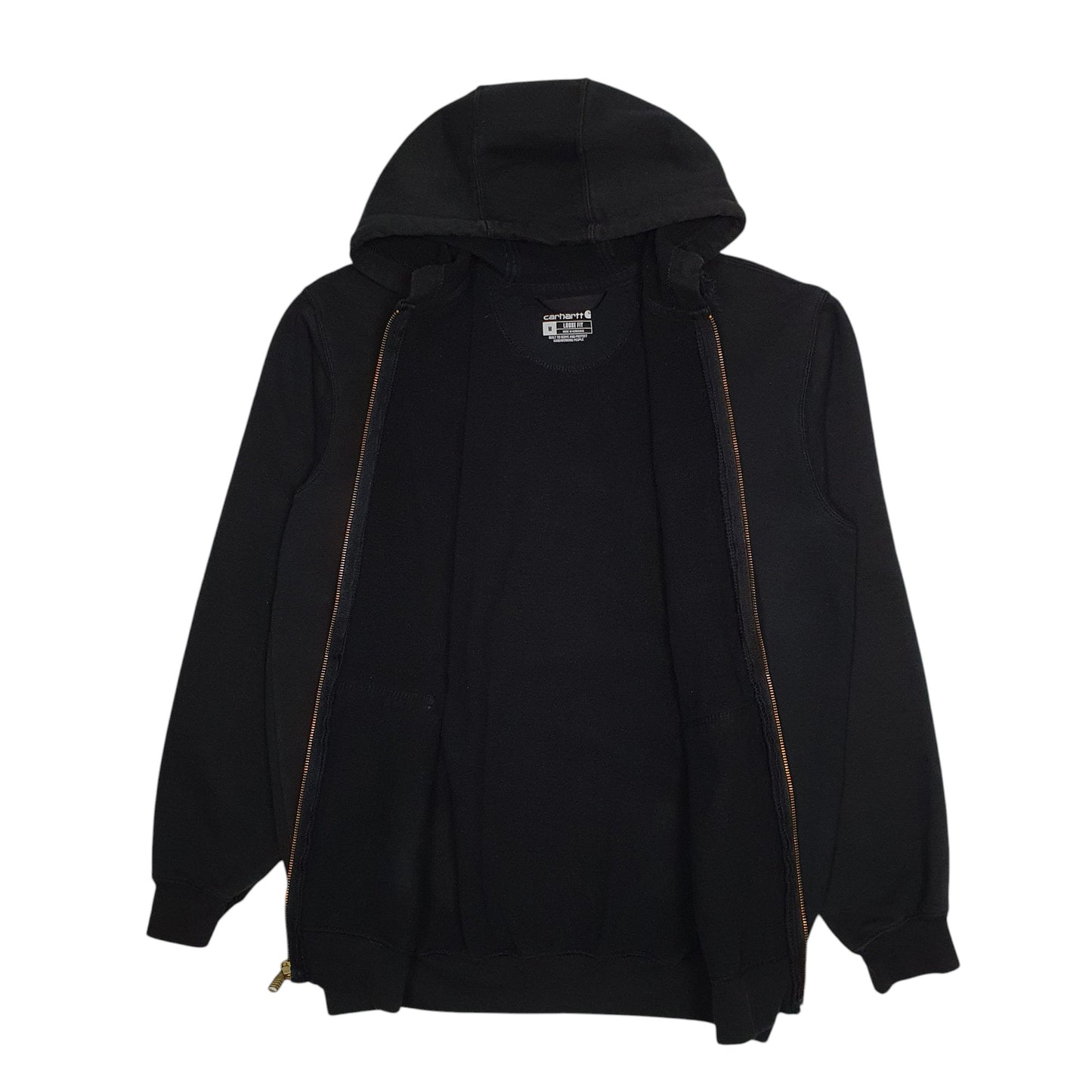 Mens Black Carhartt Hoodie Full Zip Jumper