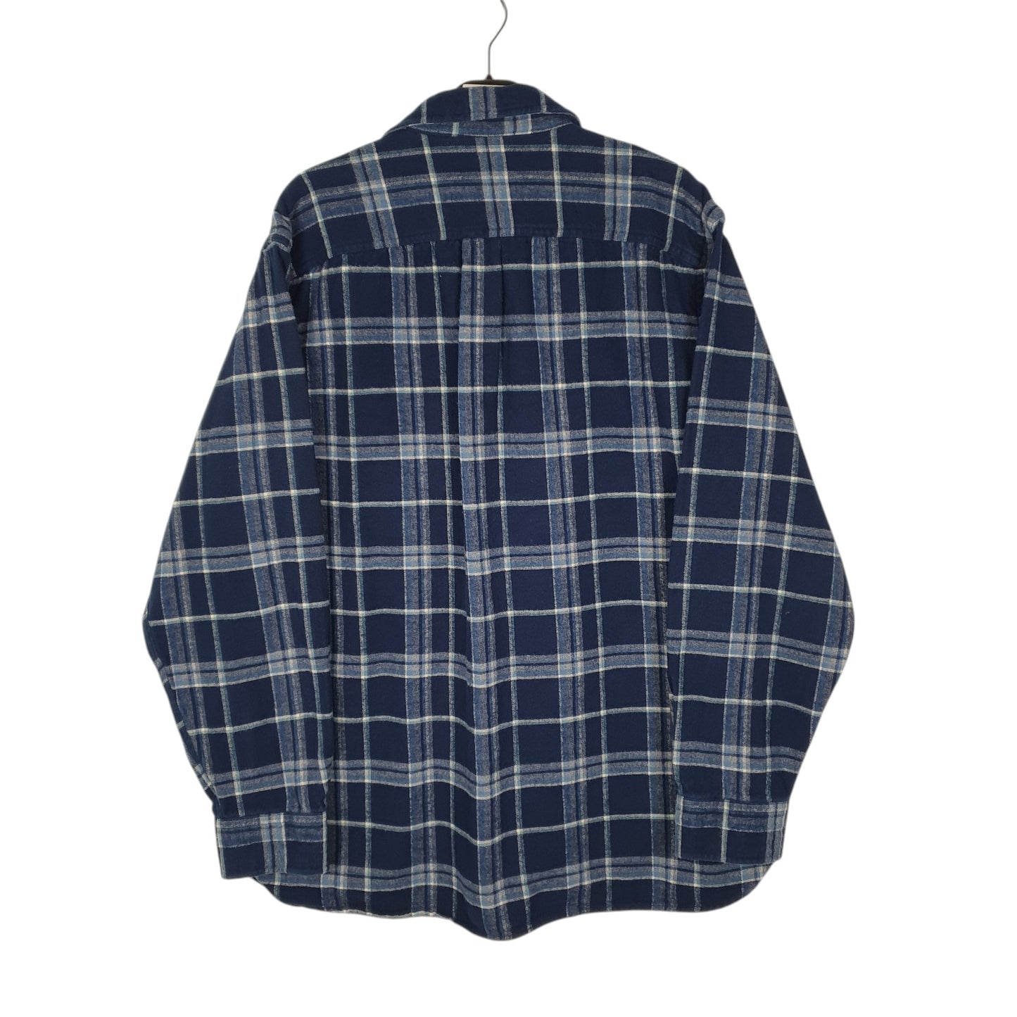 Mens Navy L.L.Bean Chamois Plaid  Shirt