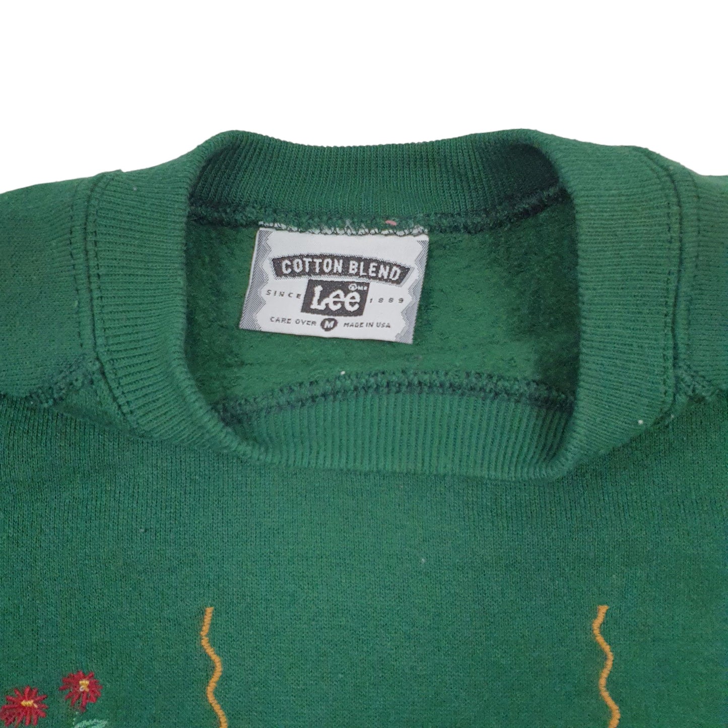 Womens Green Lee Vintage 90s Made In USA Crewneck Jumper
