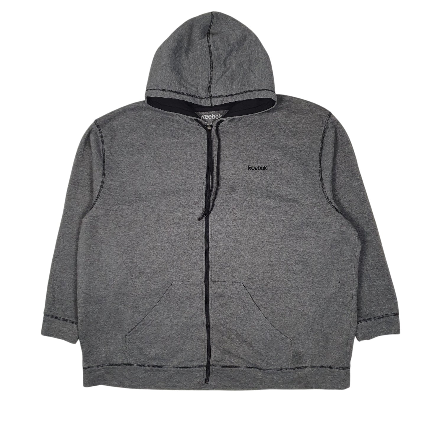 Mens Grey Reebok Hoodie Full Zip Jumper