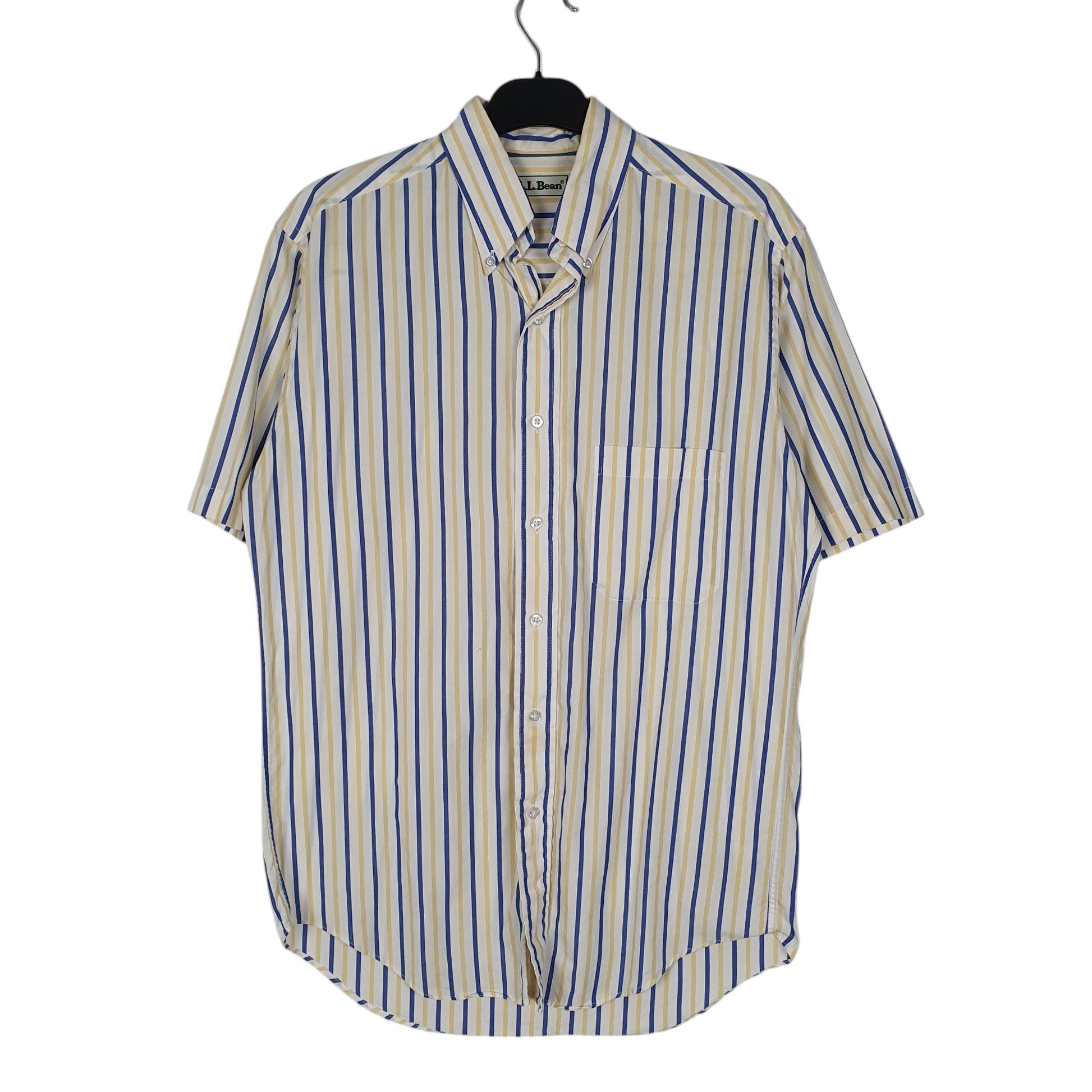 Mens Blue L.L.Bean Vintage 90s Short Sleeve Shirt