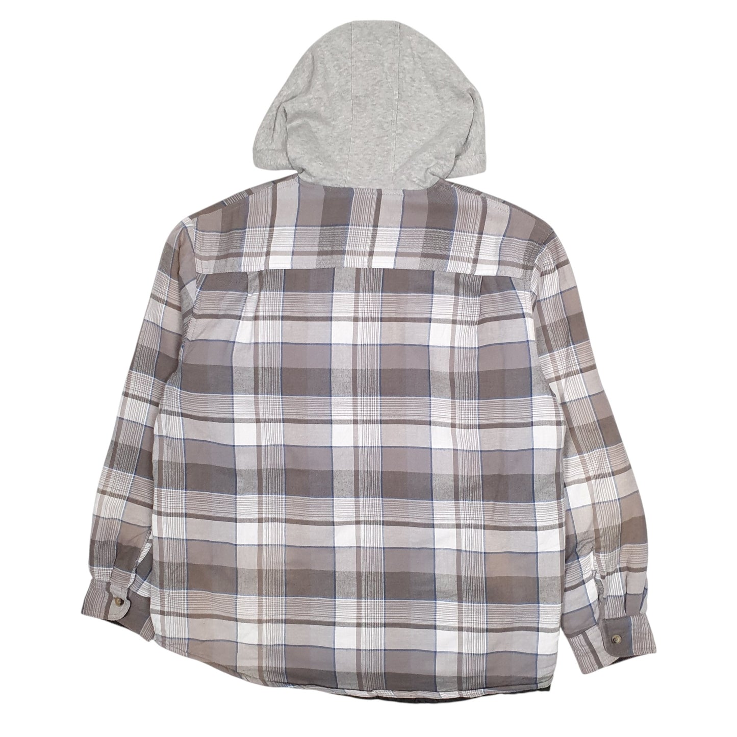 Mens Grey Wrangler Plaid Overshirt Hoodie  Coat