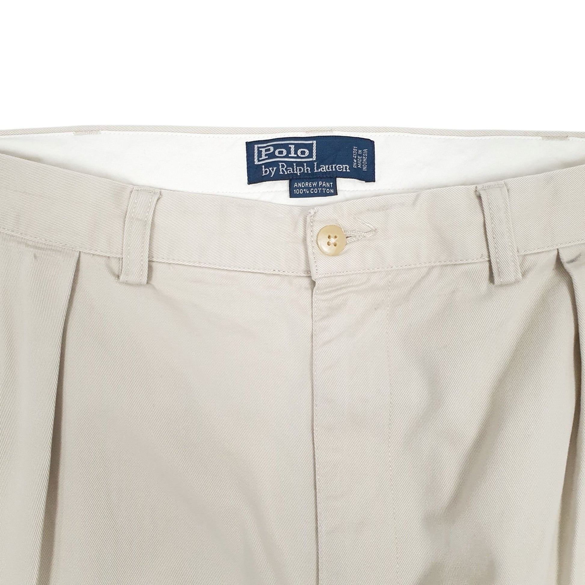 Mens Beige Polo Ralph Lauren Pleated Andrew Pant  Trousers