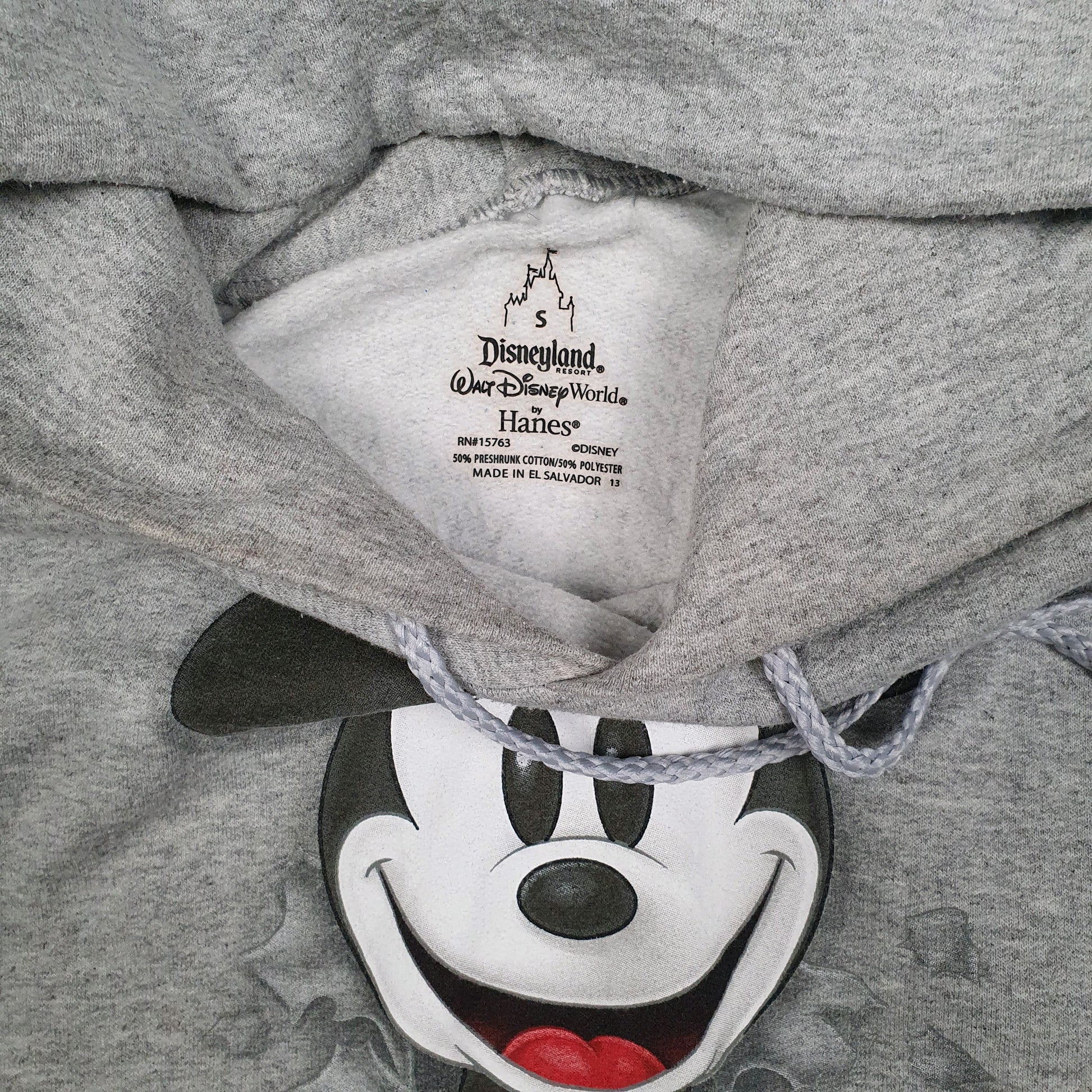 Mens Grey Disneyland Mickey Mouse Hoodie Jumper
