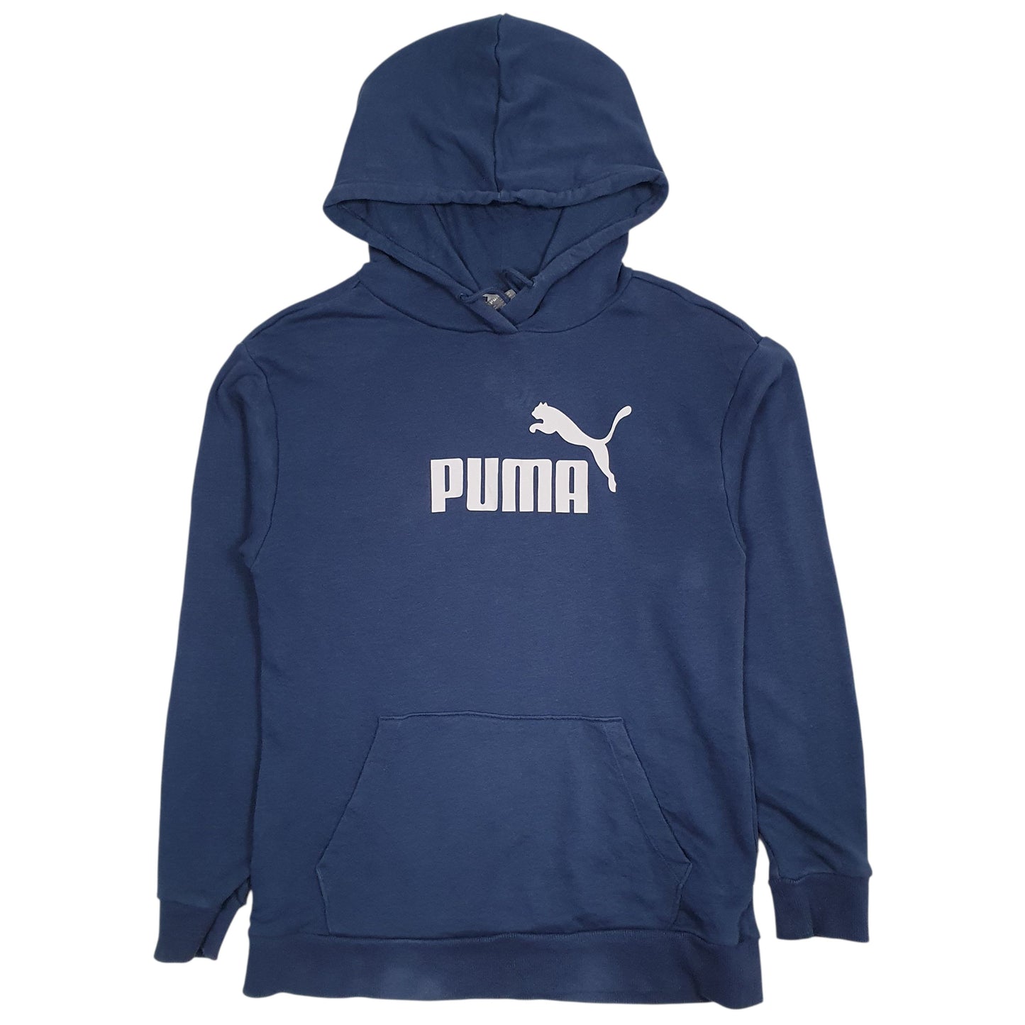 Mens Blue Puma Spellout Hoodie Jumper