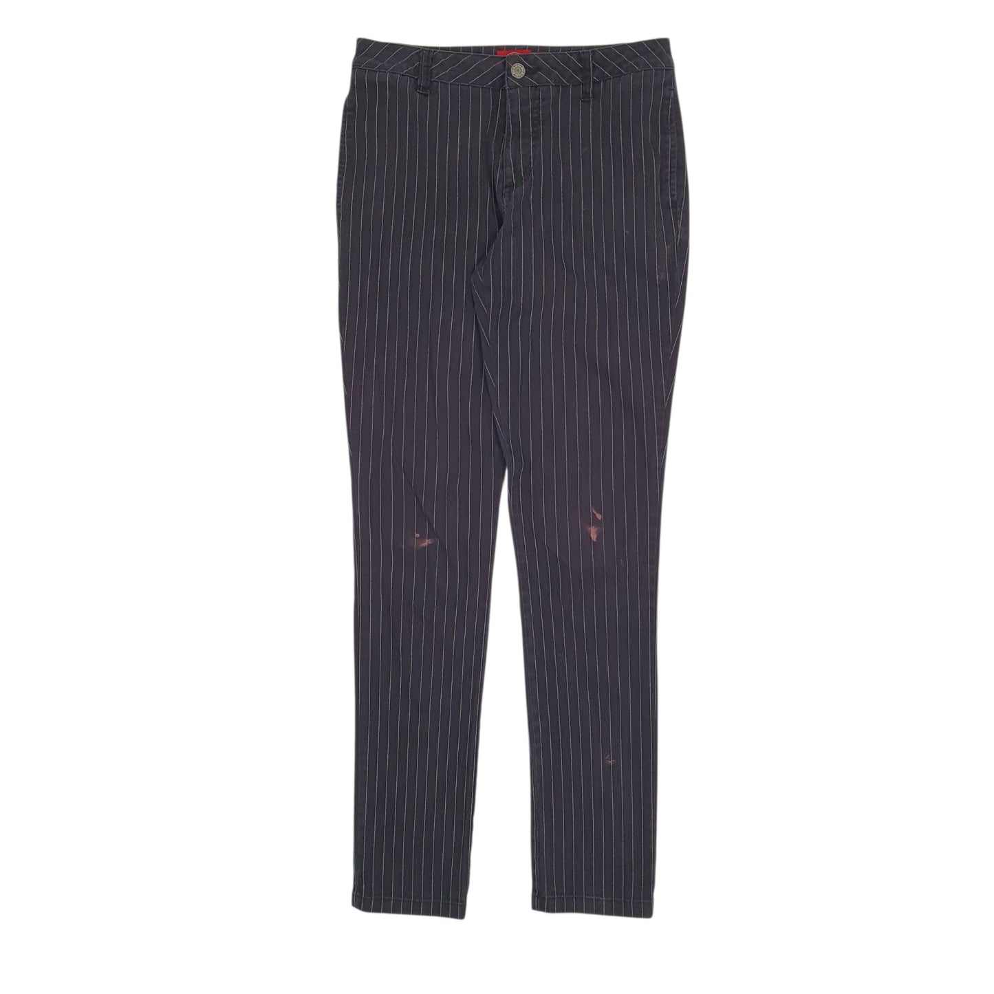 Womens Grey Dickies Striped Chino Trousers