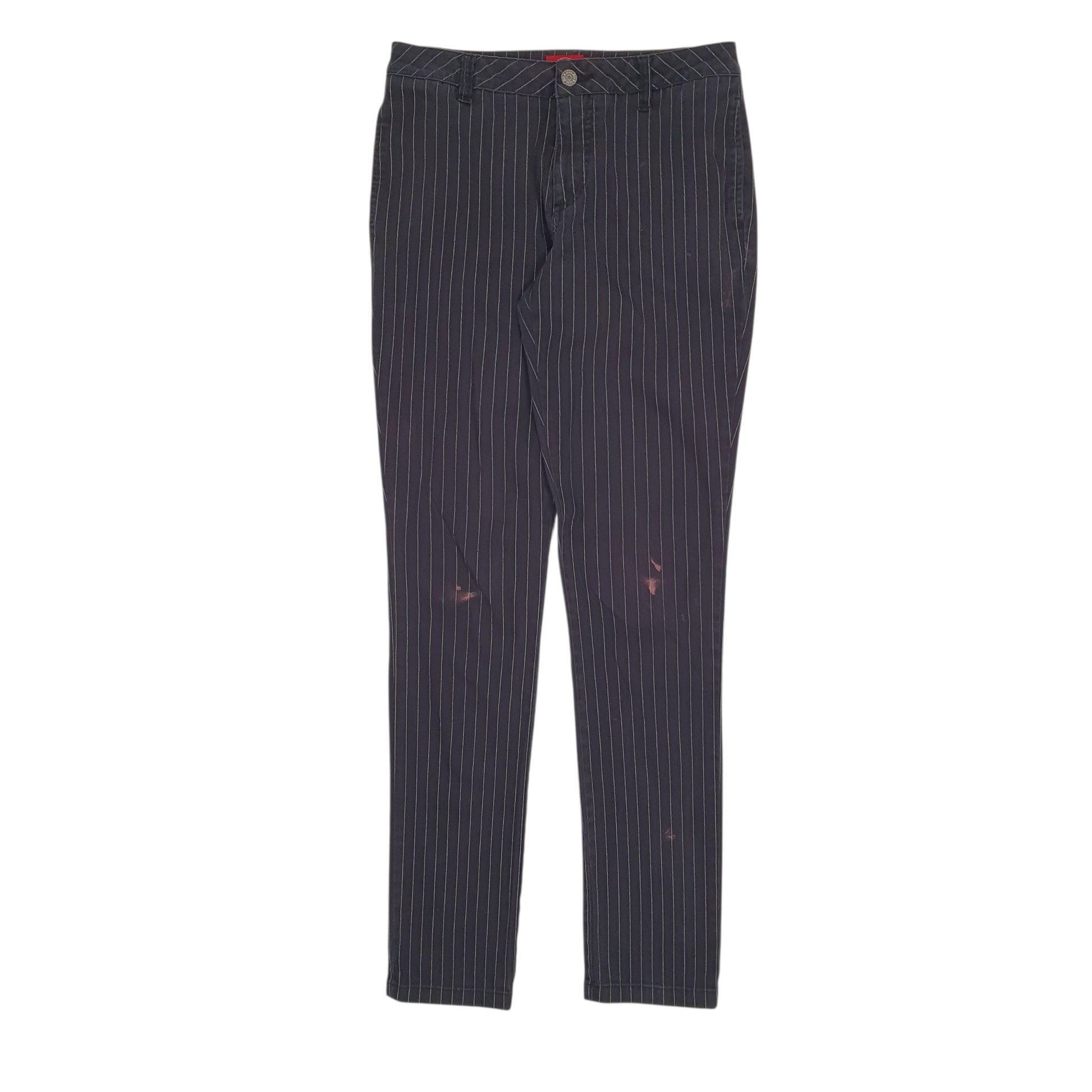 Womens Grey Dickies Striped Chino Trousers
