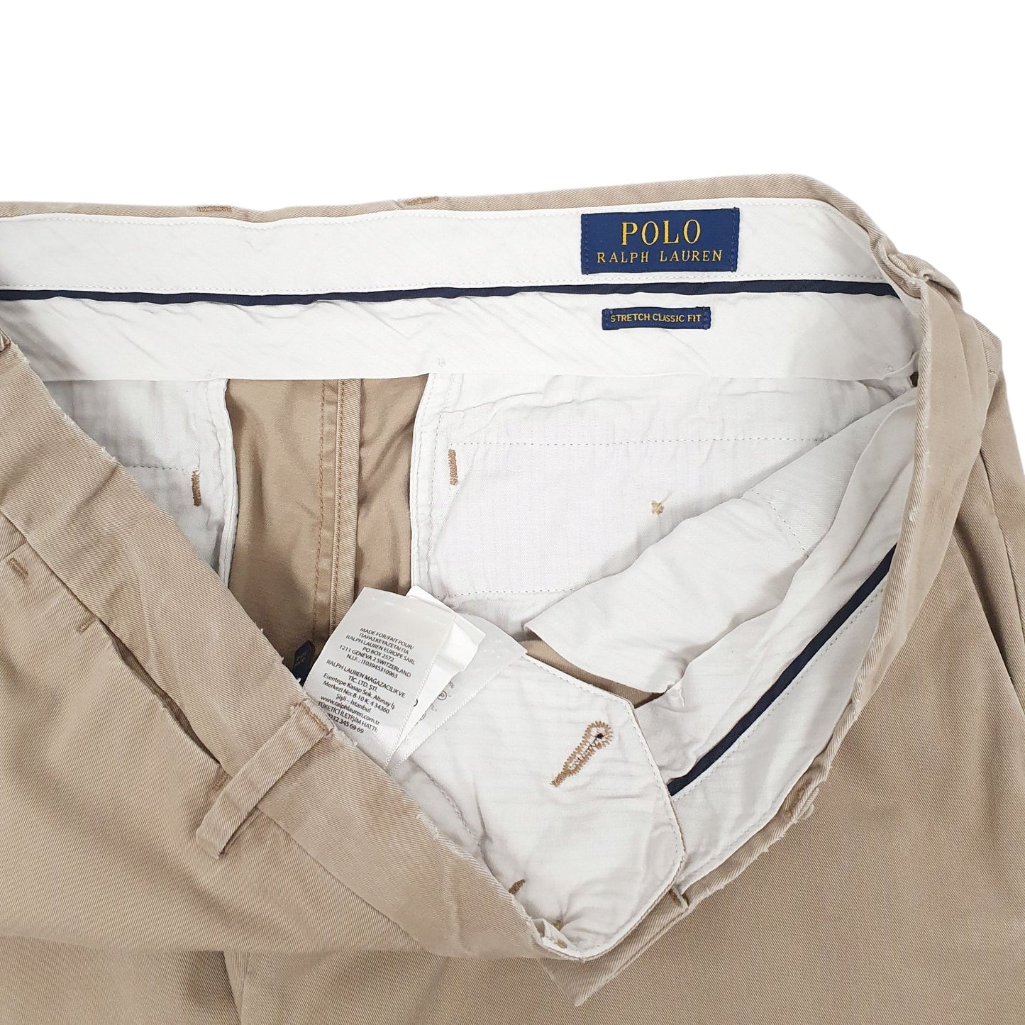 Mens Beige Polo Ralph Lauren Stretch Classic Fit  Trousers