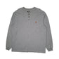 Mens Grey Carhartt Henley Long Sleeve T Shirt