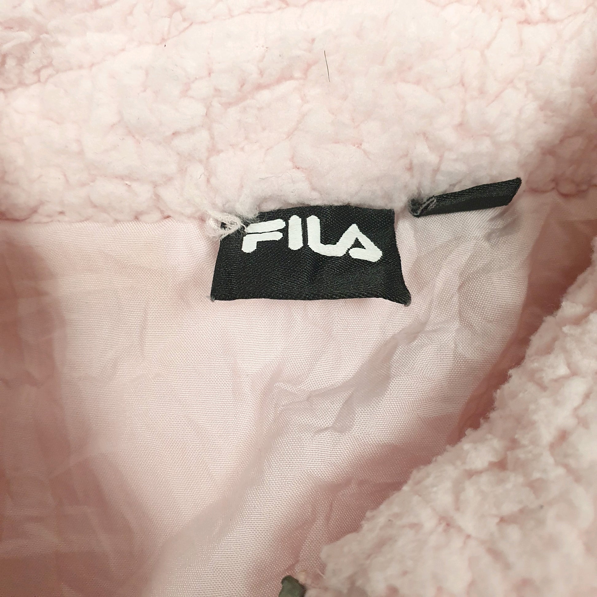 Womens Pink Fila Fluffy Full Zip Jumper