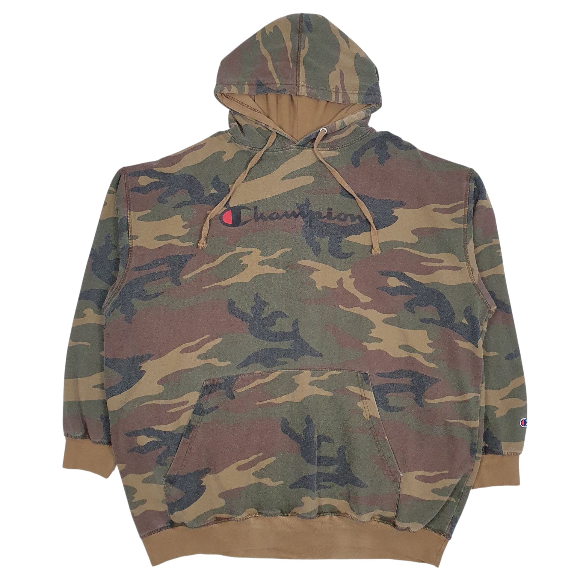 Mens Green Champion Spellout Hoodie Jumper