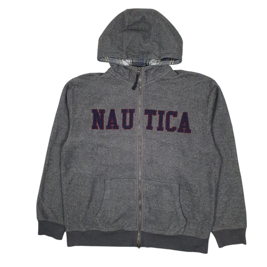 Mens Grey Nautica Hoodie Full Zip Jumper