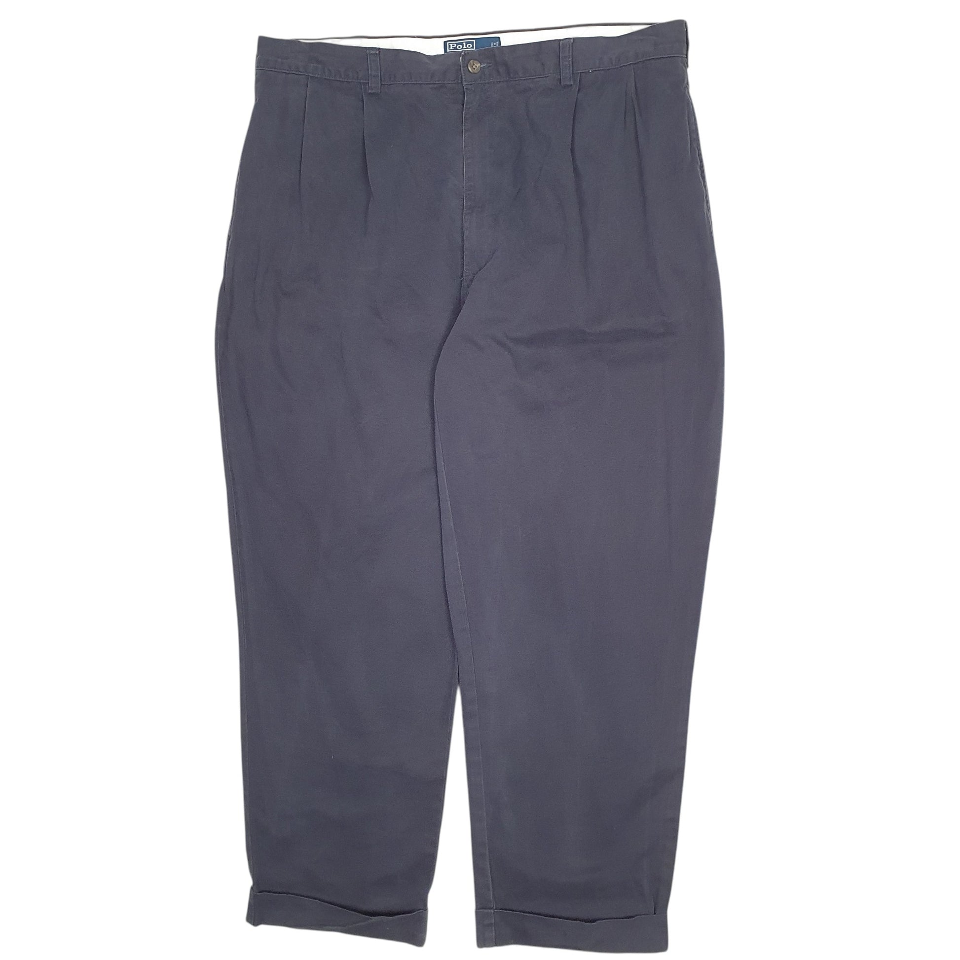 Mens Navy Polo Ralph Lauren Hammond Pant Pleated Chino Trousers
