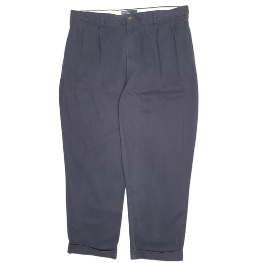 Mens Navy Polo Ralph Lauren Hammond Pant Pleated Chino Trousers