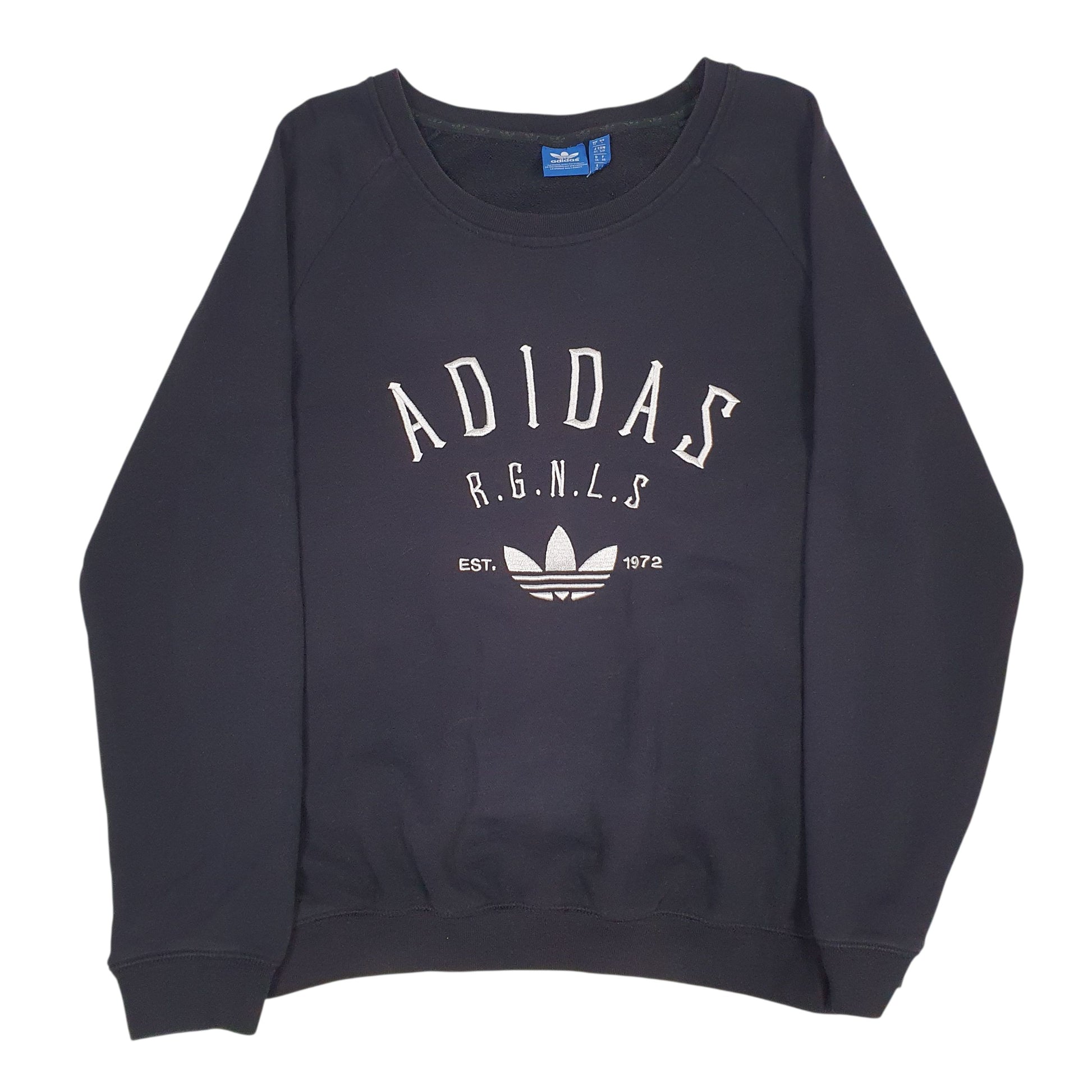 Womens Black Adidas Spellout Crewneck Jumper