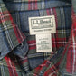 Mens Grey L.L.Bean Chamois Flannel Plaid  Shirt