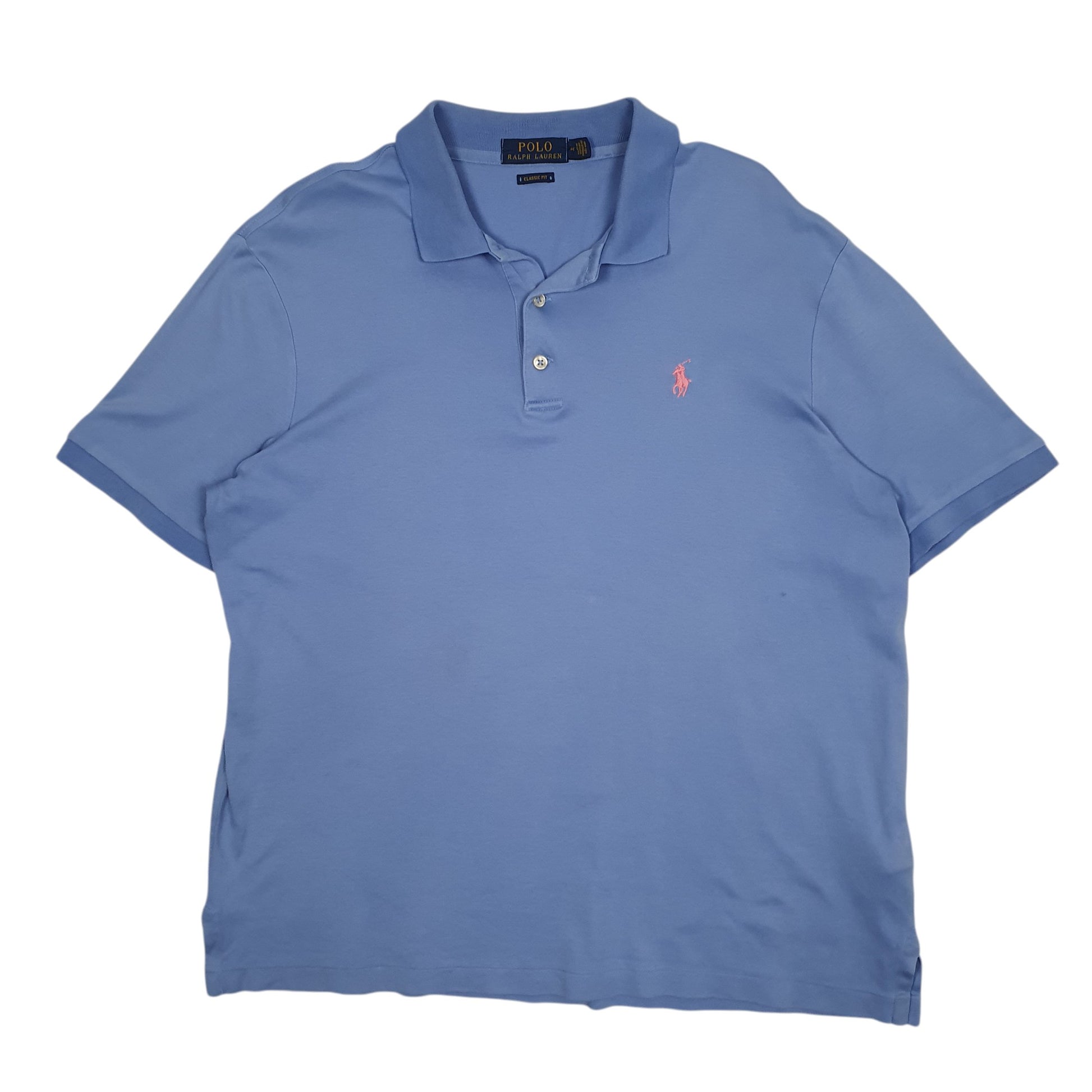 Mens Blue Polo Ralph Lauren Classic Fit Short Sleeve Polo Shirt