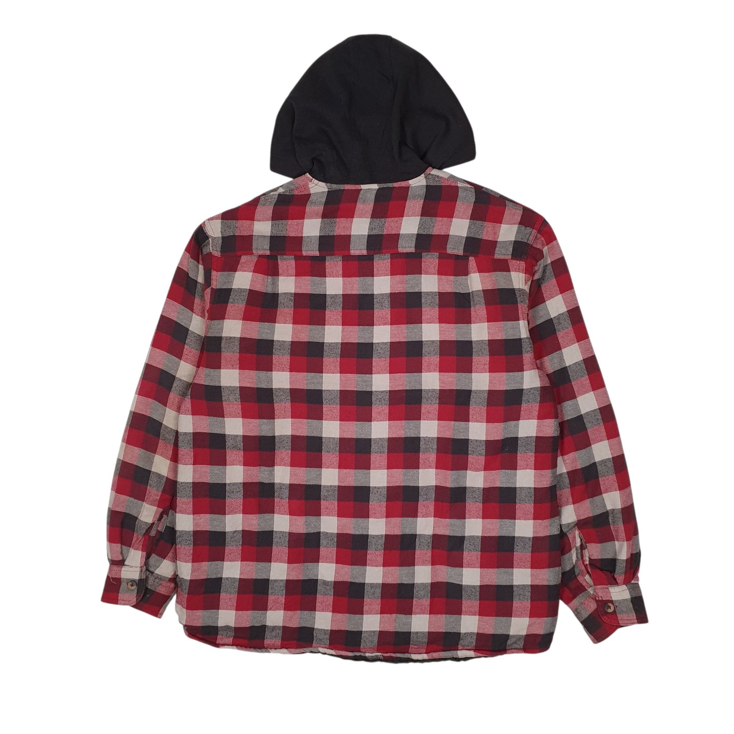Mens Red Wrangler Plaid Shacket Hoodie  Coat