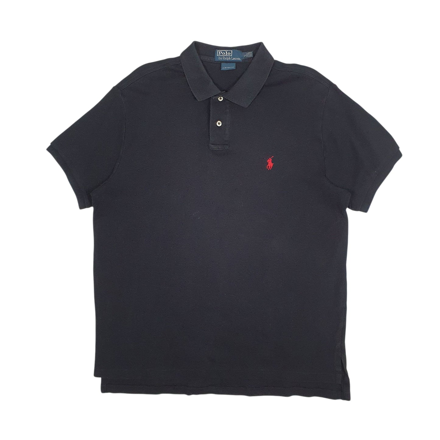 Mens Black Polo Ralph Lauren Custom Fit Short Sleeve Polo Shirt