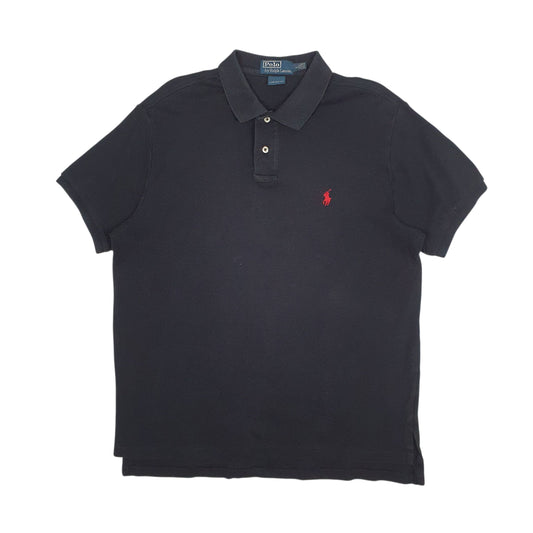 Mens Black Polo Ralph Lauren Custom Fit Short Sleeve Polo Shirt
