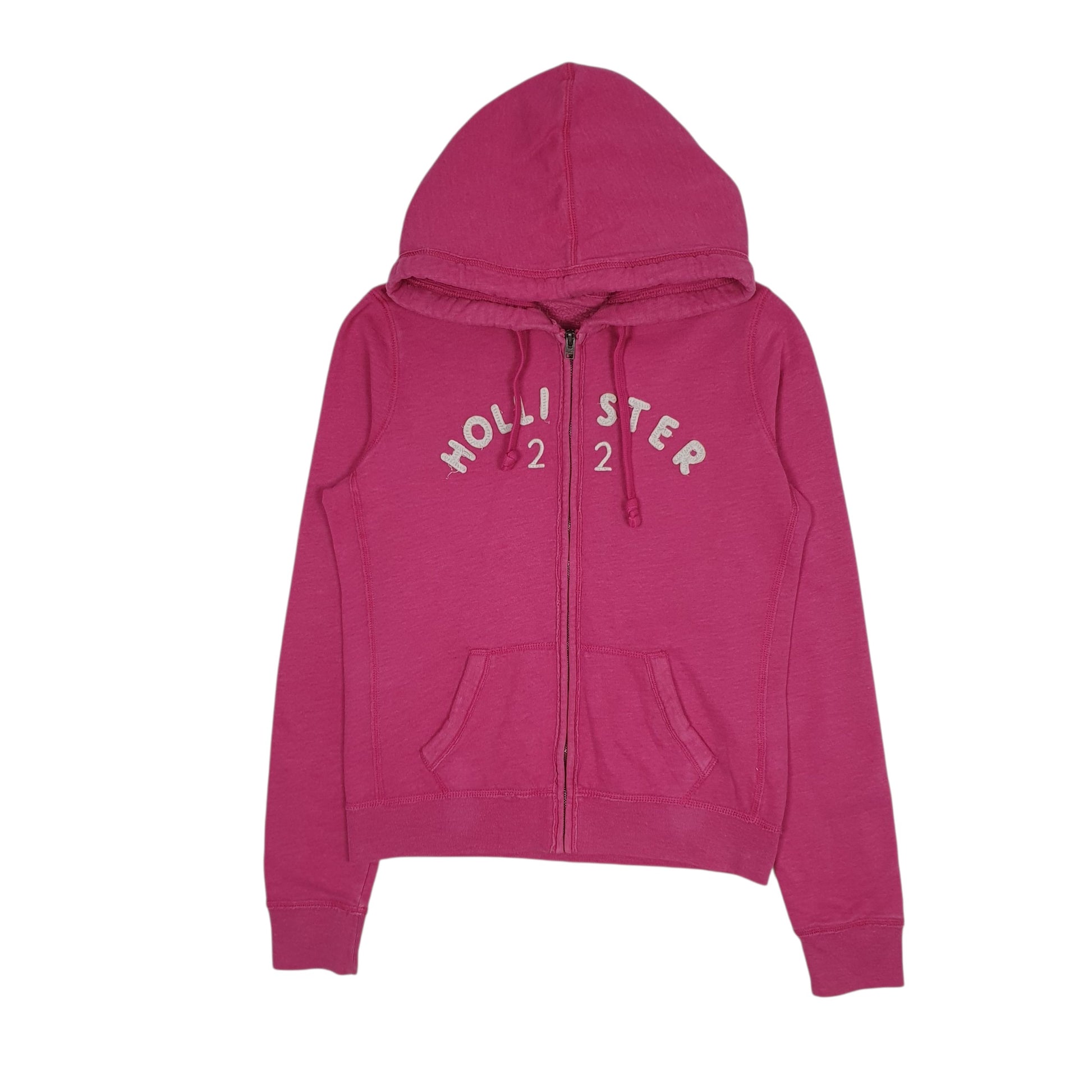 Mens Pink Hollister Hoodie Full Zip Jumper