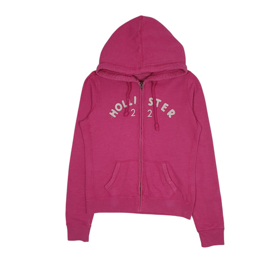 Mens Pink Hollister Hoodie Full Zip Jumper