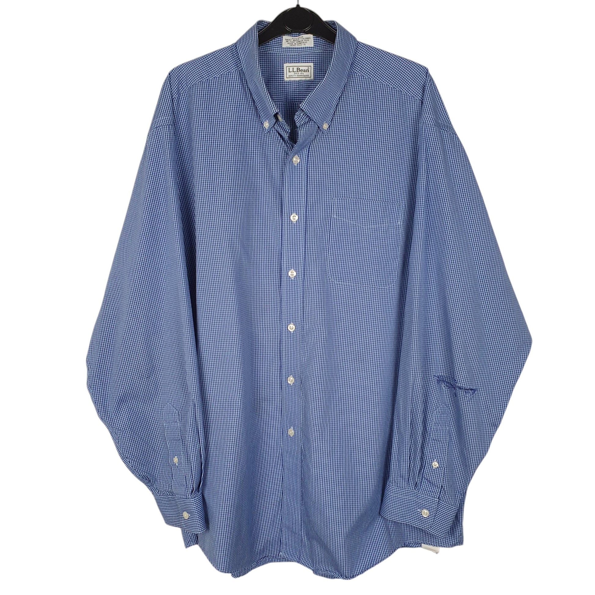 Mens Blue L.L.Bean Vintage 90s Long Sleeve Shirt