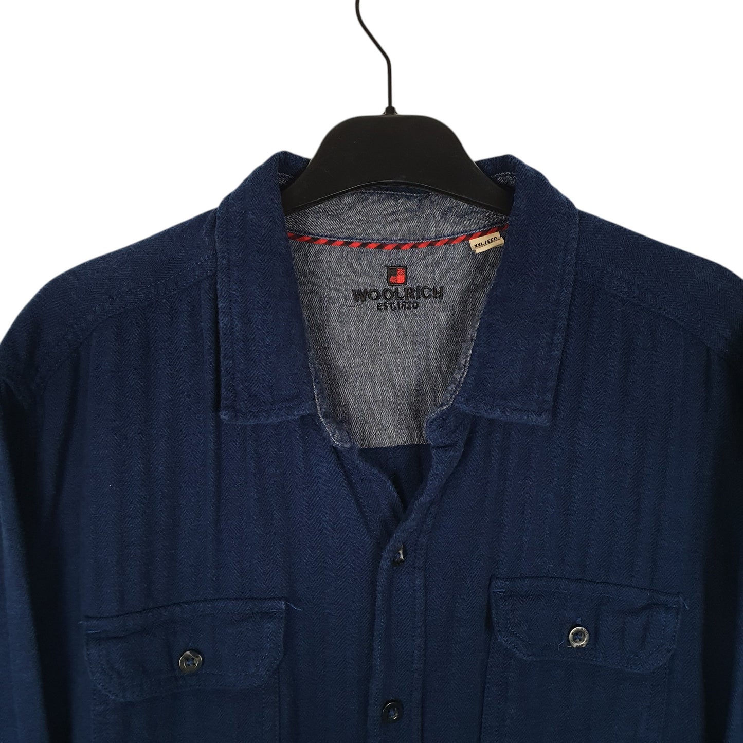 Mens Navy Woolrich Thick Flannel  Shirt