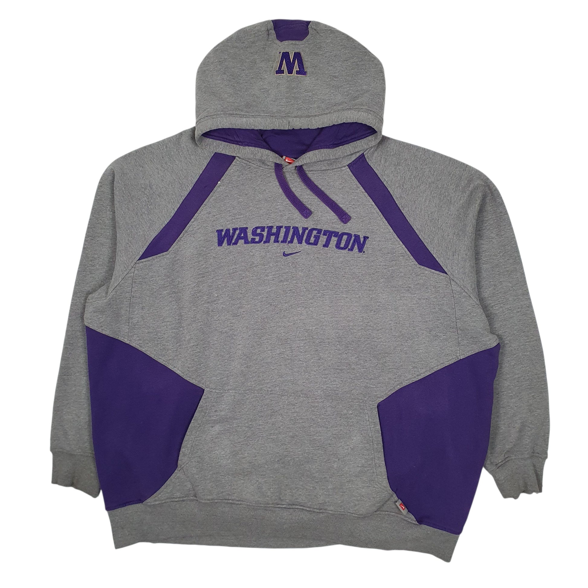 Mens Grey Nike Vintage 90s Washington Team Hoodie Jumper