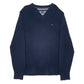 Mens Navy Tommy Hilfiger Pima Cotton. V Neck Jumper