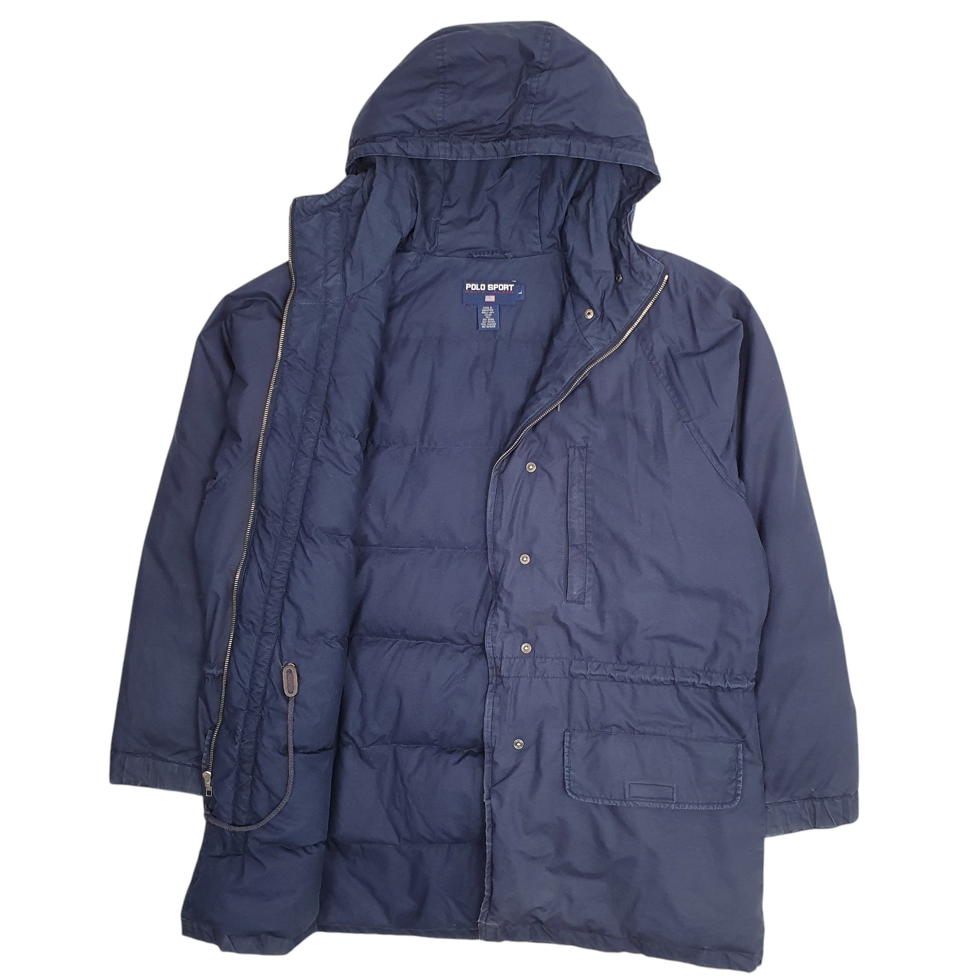Mens Navy Ralph Lauren Polo Sport Vintage 90s Parka Crewneck Coat