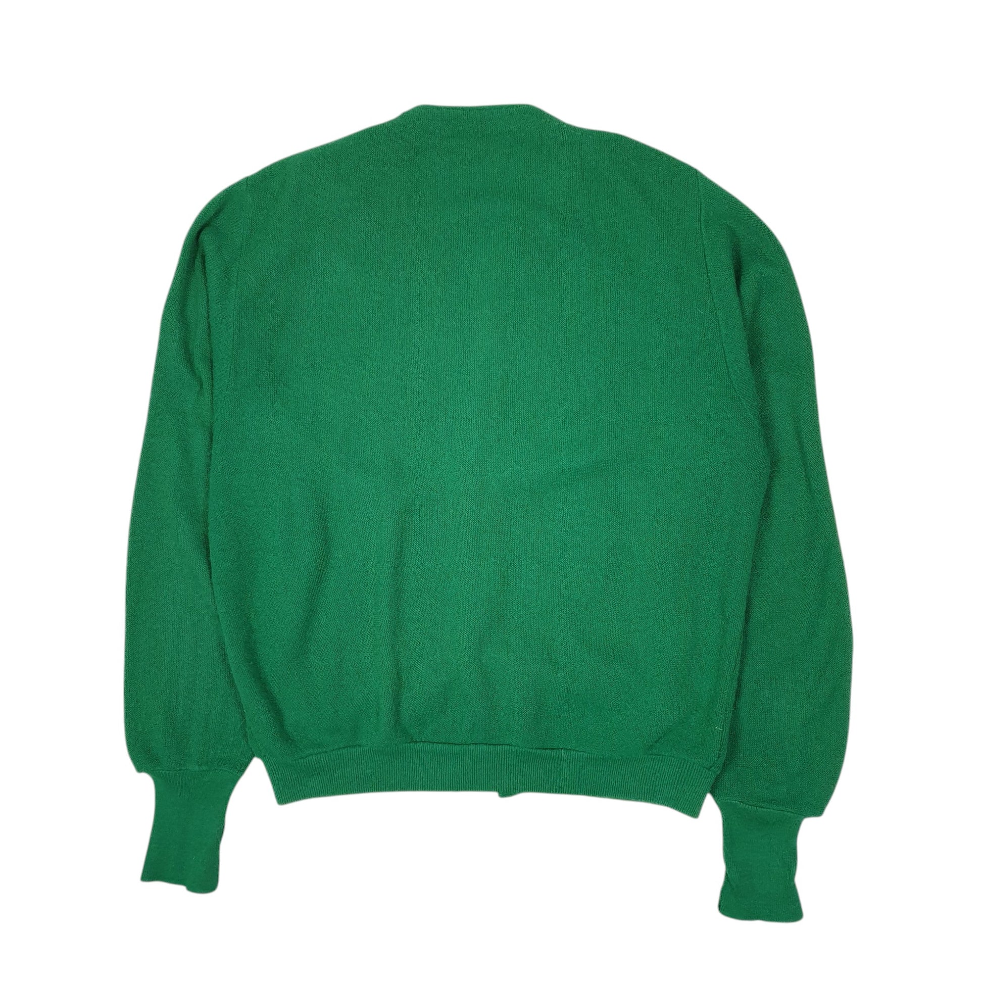 Mens Green Lacoste Izod Vintage 1980s Cardigan Jumper
