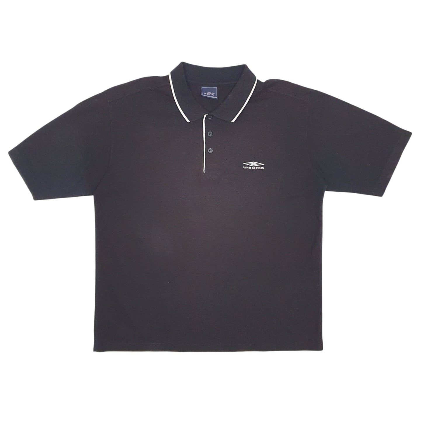 Mens Black Umbro  Short Sleeve Polo Shirt