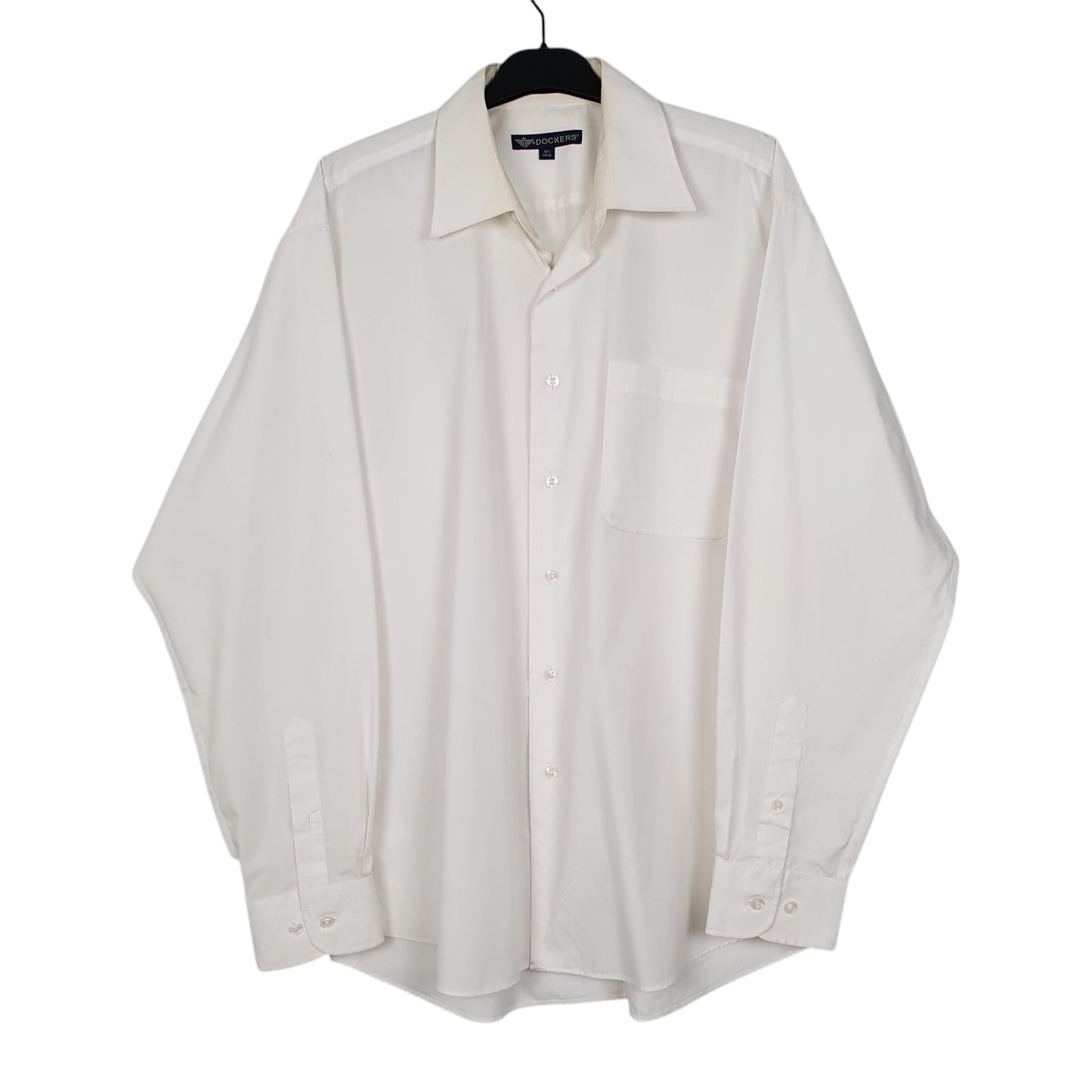 Mens White Dockers  Long Sleeve Shirt