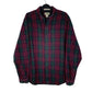 Mens Burgundy L.L.Bean Thick Flannel Plaid Long Sleeve Shirt