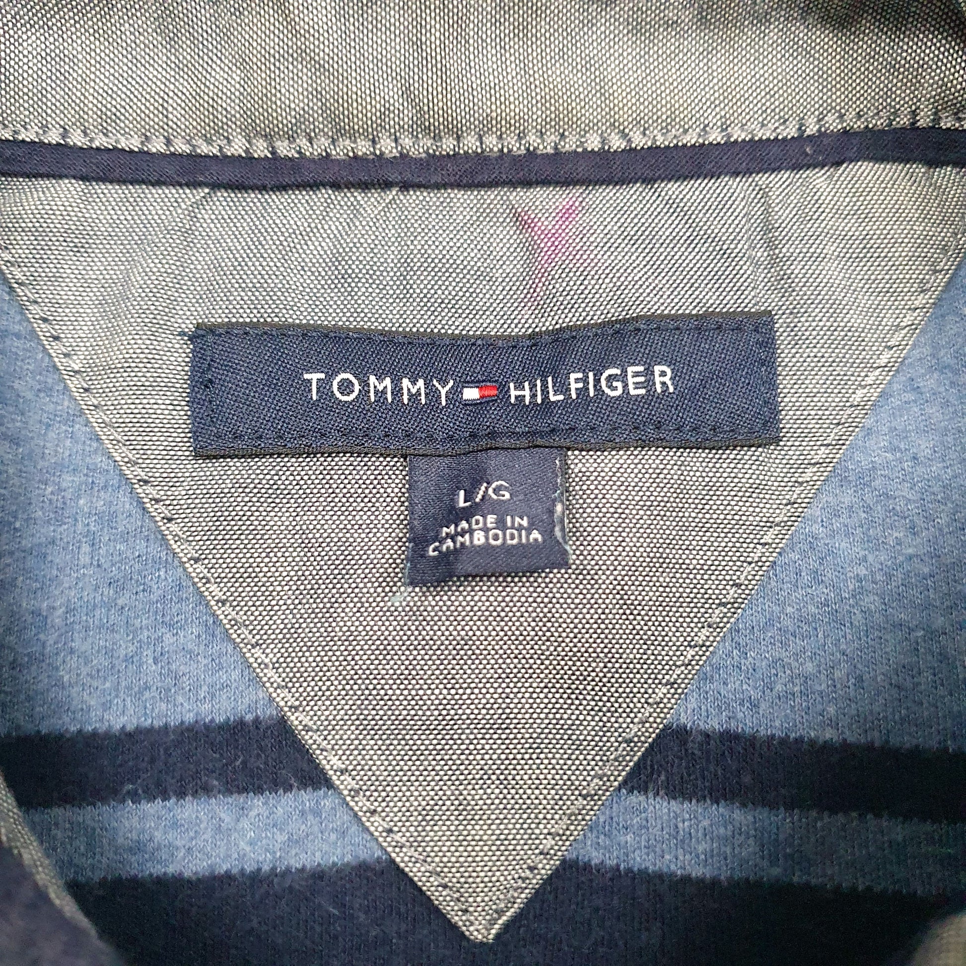 Mens Blue Tommy Hilfiger  Hoodie Polo Shirt